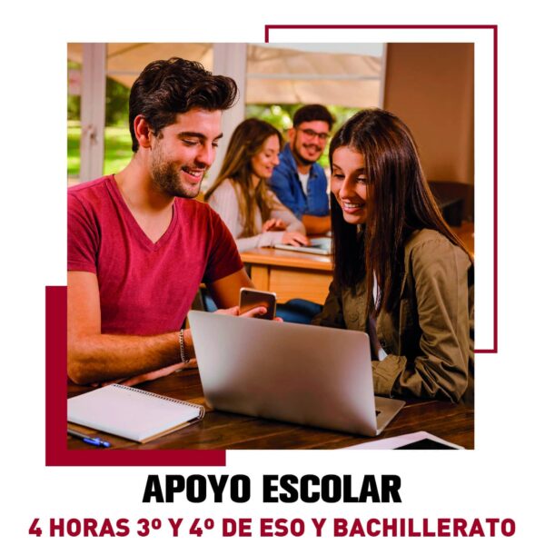 Apoyo escolar: 4 horas 3º y 4º de ESO y Bachillerato