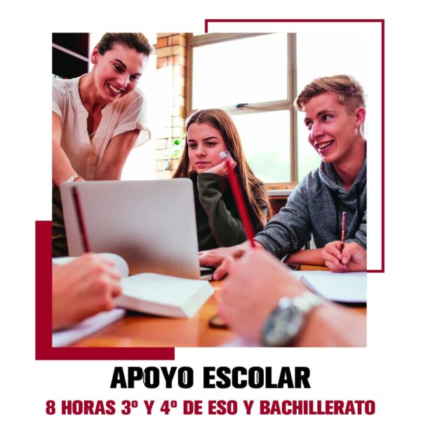 Apoyo escolar: 8 horas 3º y 4º de ESO y Bachillerato